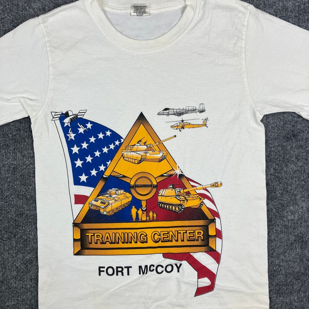 Soffe T-Shirt‎ Mens S White Fort McCoy Military Graphic Training Patriotic
